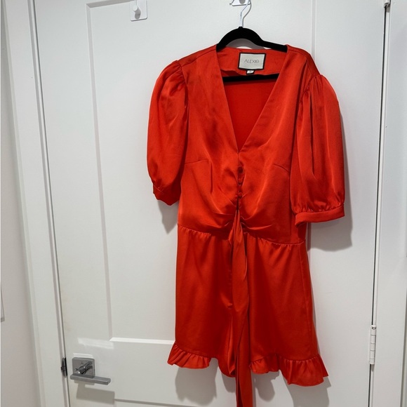 Alexis Tie Front Romper Red/Orange, Size S - Picture 4 of 5